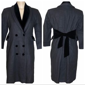 Rothschild Vintage Gray Wool Velvet Winter Coat